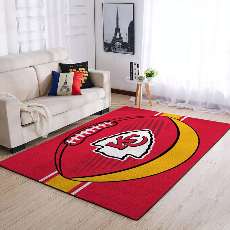 Kansas City Chiefs Area Rug NFL Area Rug Living Room Area Rug Indoor Rug Rectangle Carpet