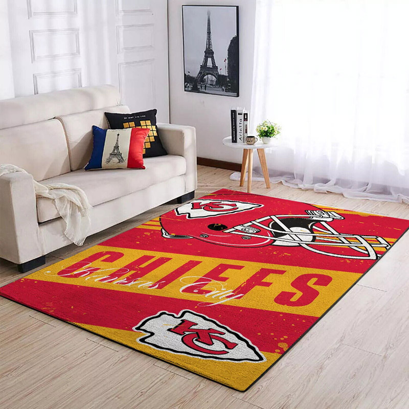 Kansas City Chiefs Area Rug NFL Area Rug Bathroom Rug Indoor Rug Rectangle Carpet