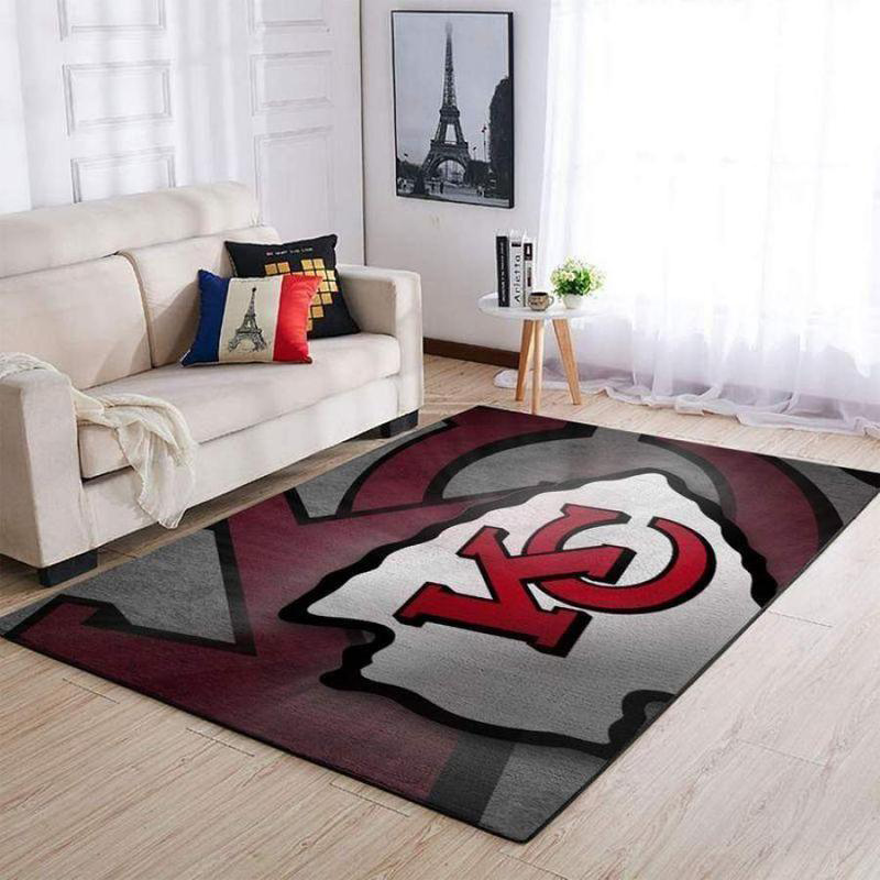 Kansas City Chiefs Area Rug NFL Area Rug Dining Room Rug Indoor Rug Rectangle Carpet