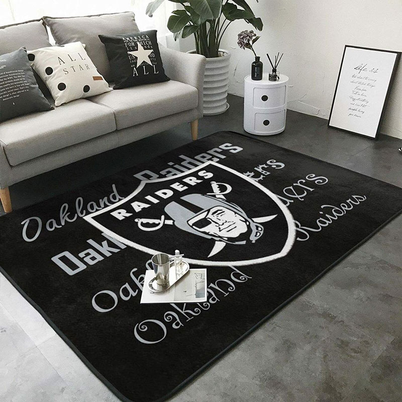 Las Vegas Raiders Rug NFL Area Rug Kitchen Rug Indoor Rugs Rectangle Carpet