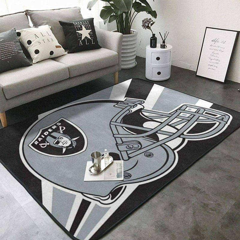 Las Vegas Raiders Area Rug NFL Area Rug Bedroom Rug Indoor Rug Rectangle Carpet