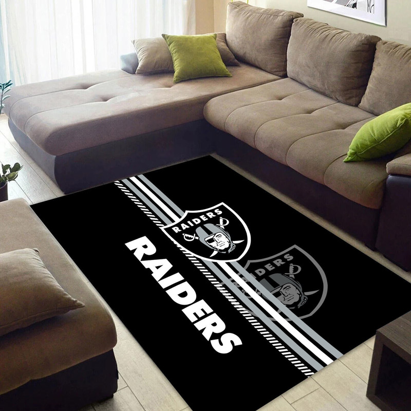Las Vegas Raiders Area Rug NFL Area Rug Dining Room Rug Indoor Indoor Rugs Rectangle Carpet