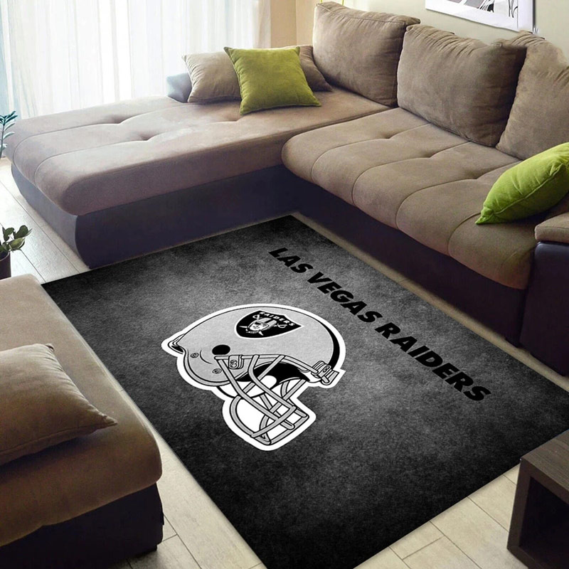 Las Vegas Raiders Rug NFL Area Rug Bedroom Rug Indoor Rugs Rectangle Carpet