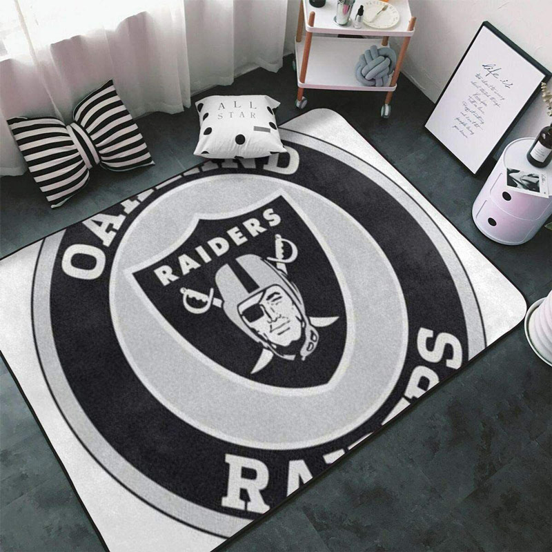 Las Vegas Raiders Area Rug NFL Area Rug Bathroom Rugs Indoor Indoor Rugs Rectangle Carpet