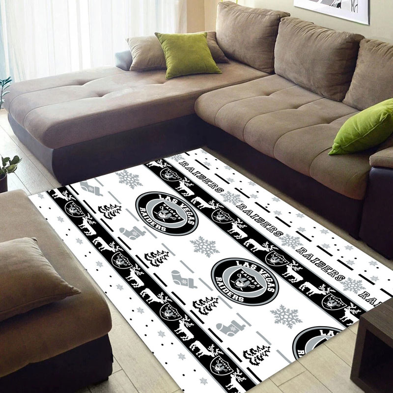 Las Vegas Raiders Area Rug NFL Area Rug Dining Room Rug Indoor Rugs Rectangle Carpet