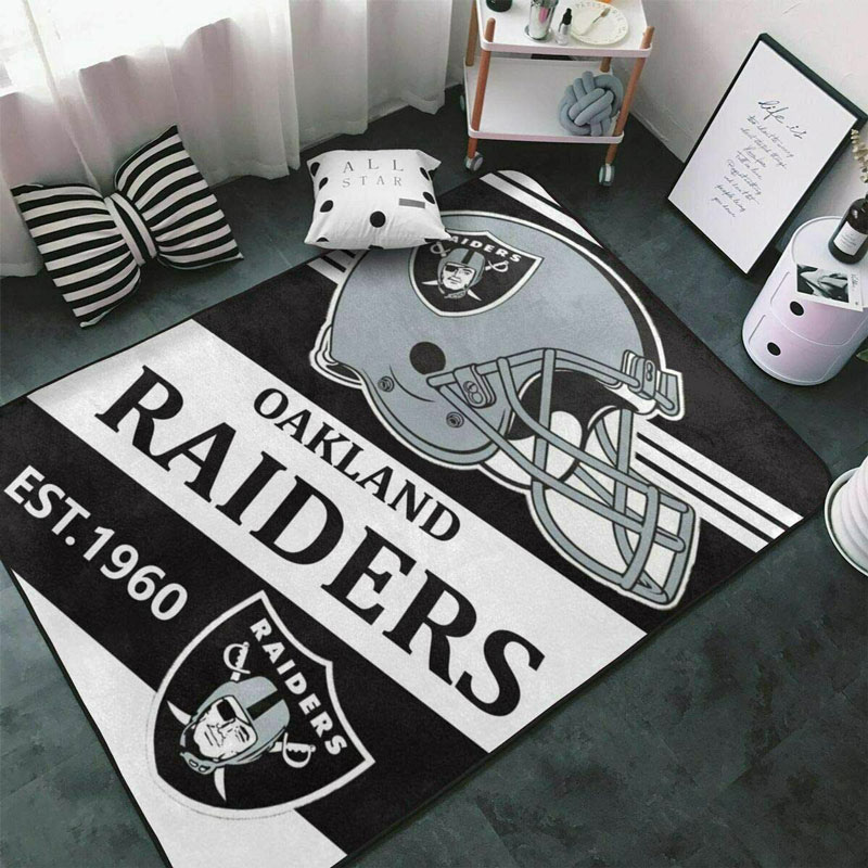 Las Vegas Raiders Rug NFL Area Rug Dining Room Rug Indoor Indoor Rugs Rectangle Carpet