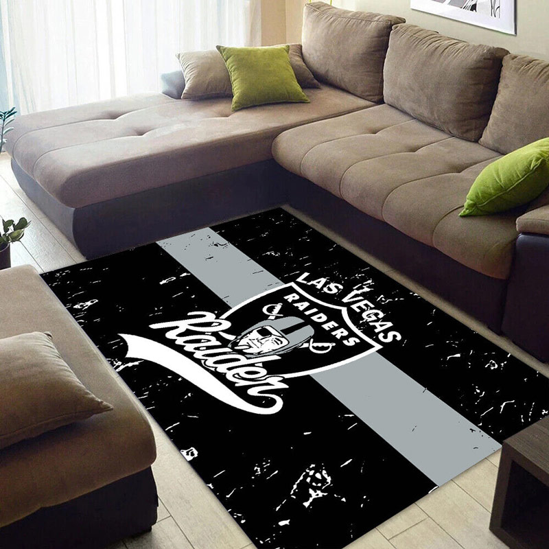 Las Vegas Raiders Rug NFL Area Rug Bathroom Rugs Indoor Indoor Rugs Rectangle Carpet