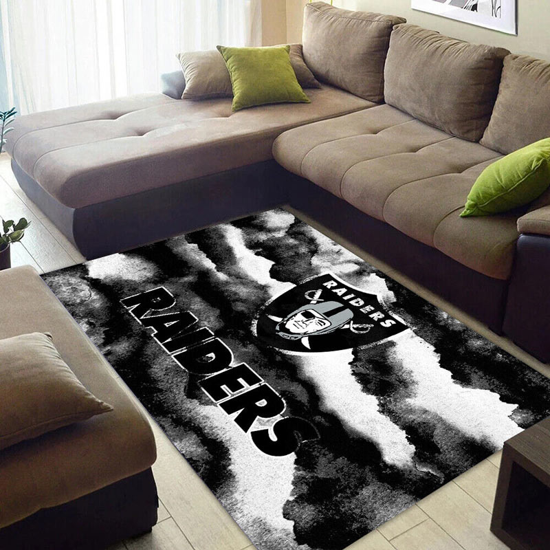 Las Vegas Raiders Area Rug NFL Area Rug Bedroom Area Rug Indoor Rug Rectangle Carpet