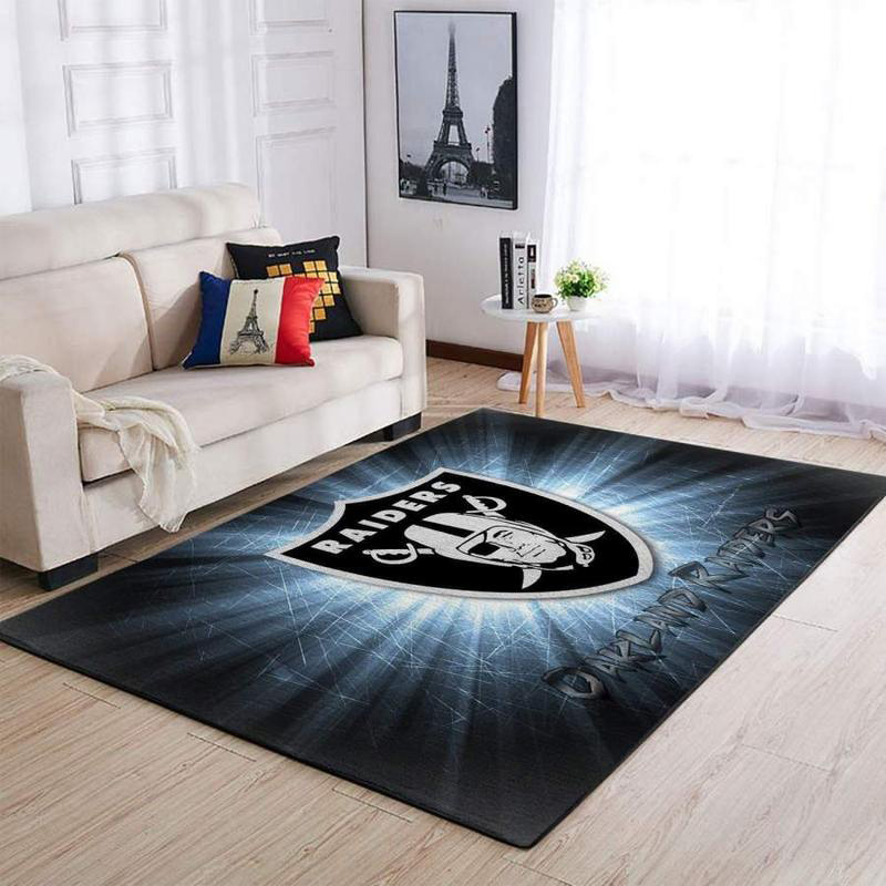Las Vegas Raiders Rug NFL Area Rug Kitchen Rug Indoor Indoor Rug Rectangle Carpet