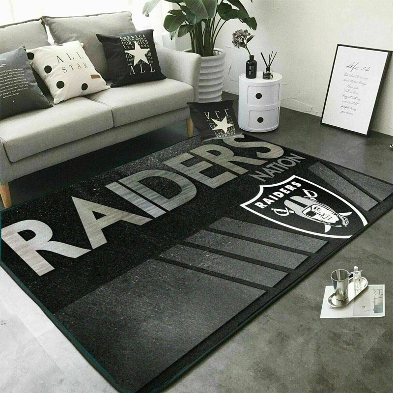 Las Vegas Raiders Area Rug NFL Area Rug Living Room Area Rug Indoor Rugs Rectangle Carpet