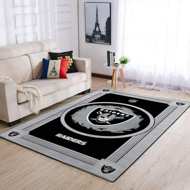 Las Vegas Raiders Rug NFL Area Rug Bedroom Rug Indoor Rug Rectangle Carpet
