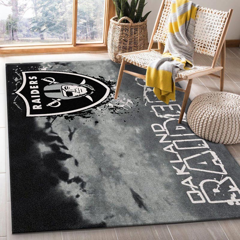 Las Vegas Raiders Area Rug NFL Area Rug Bedroom Area Rug Indoor Rug Rectangle Carpet