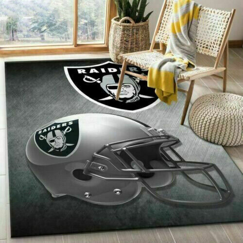 Las Vegas Raiders Rug NFL Area Rug Kitchen Rug Indoor Rug Rectangle Carpet