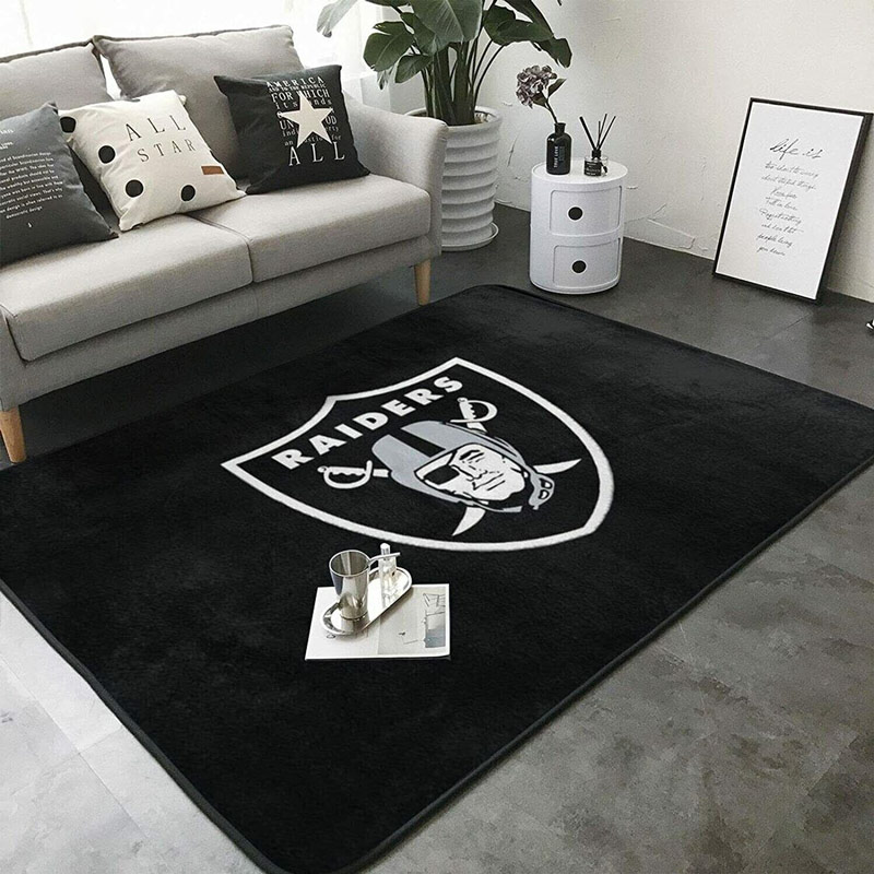 Las Vegas Raiders Rug NFL Area Rug Living Room Rug Indoor Rugs Rectangle Carpet