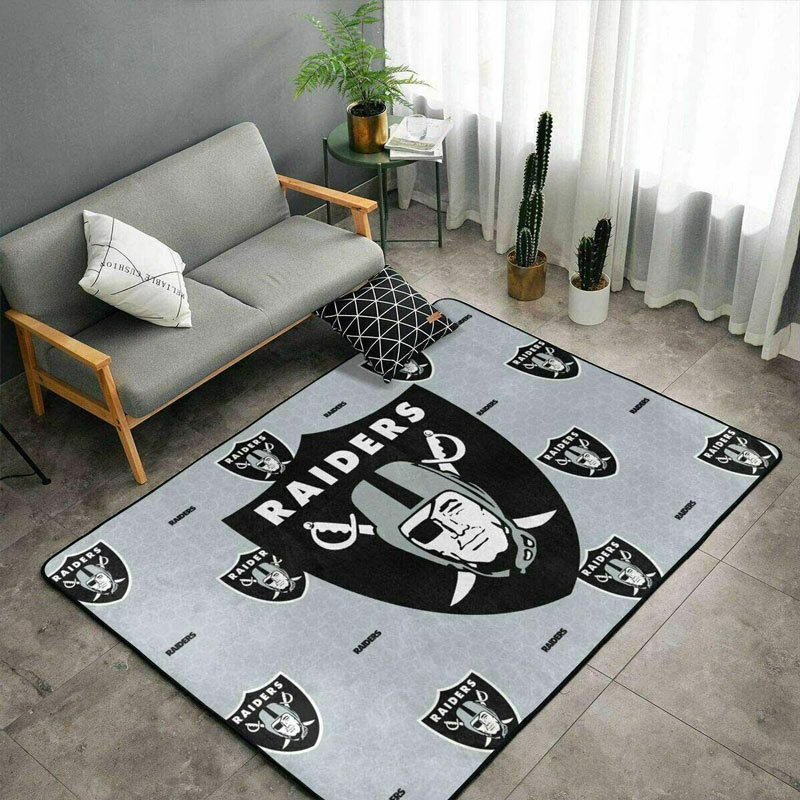 Las Vegas Raiders Area Rug NFL Area Rug Living Room Rug Indoor Rugs Rectangle Carpet