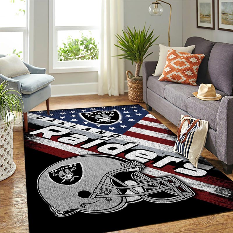 Las Vegas Raiders Rug NFL Area Rug Living Room Rug Indoor Indoor Rugs Rectangle Carpet