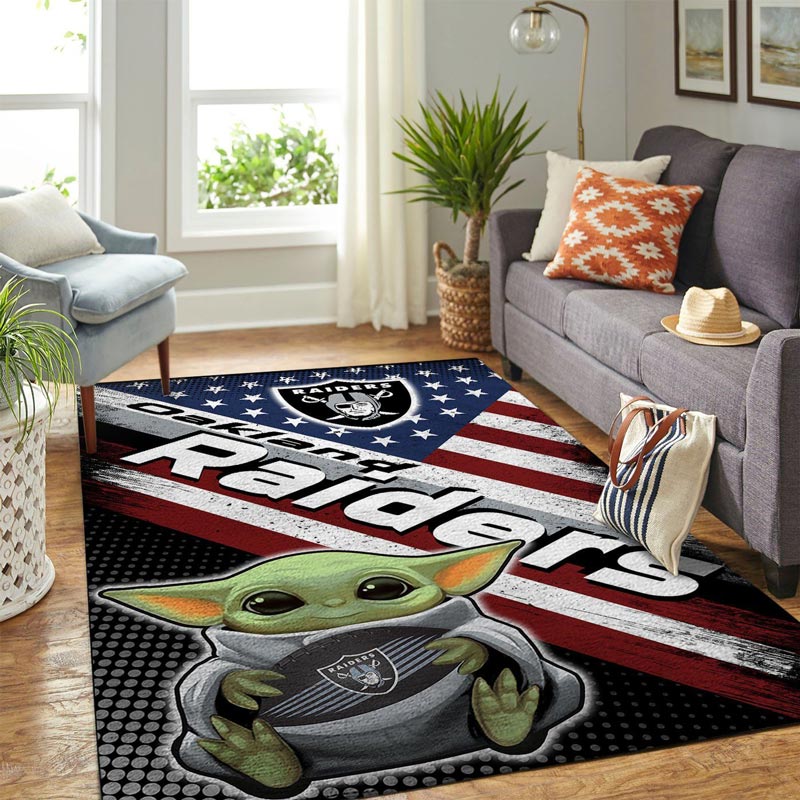 Las Vegas Raiders Rug NFL Area Rug Bathroom Rugs Indoor Rugs Rectangle Carpet