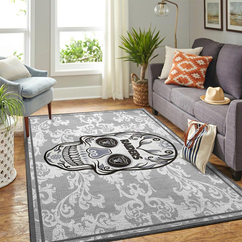 Las Vegas Raiders Rug NFL Area Rug Bedroom Rug Indoor Rug Rectangle Carpet