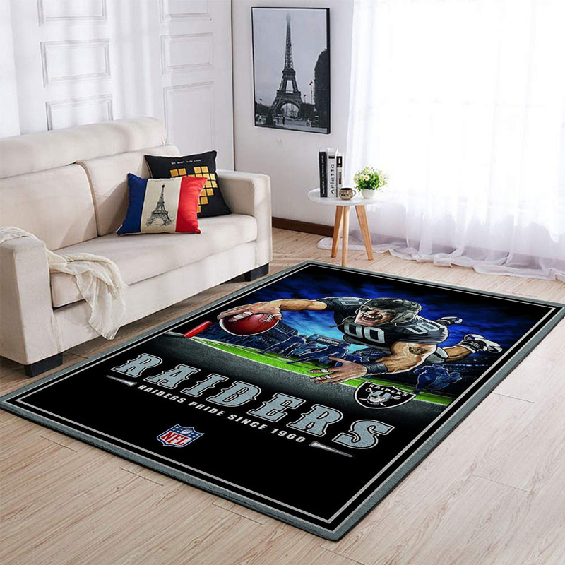 Las Vegas Raiders Rug NFL Area Rug Living Room Rug Indoor Rugs Rectangle Carpet