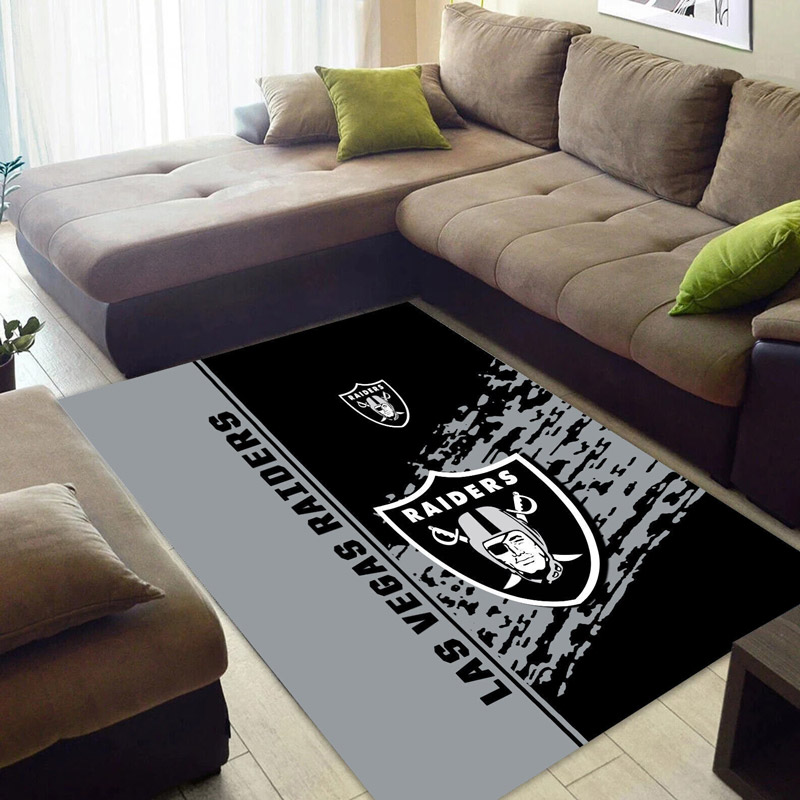 Las Vegas Raiders Area Rug NFL Area Rug Dining Room Rugs Indoor Rugs Rectangle Carpet