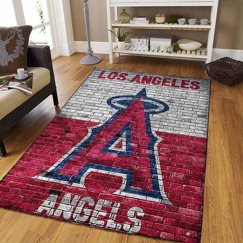 Los Angeles Angels Area Rug MLB Area Rug Dining Room Rugs Indoor Rug Rectangle Carpet
