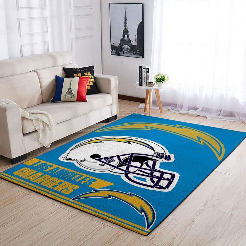 Los Angeles Chargers Area Rug NFL Area Rug Living Room Rug Indoor Indoor Rug Rectangle Carpet