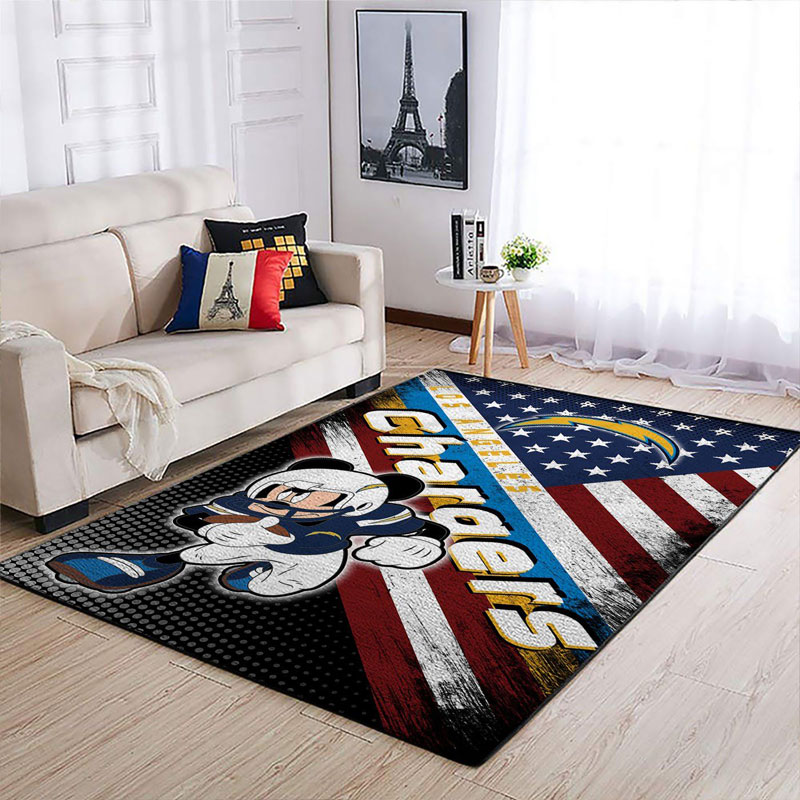 Los Angeles Chargers Area Rug NFL Area Rug Living Room Rug Indoor Rug Rectangle Carpet