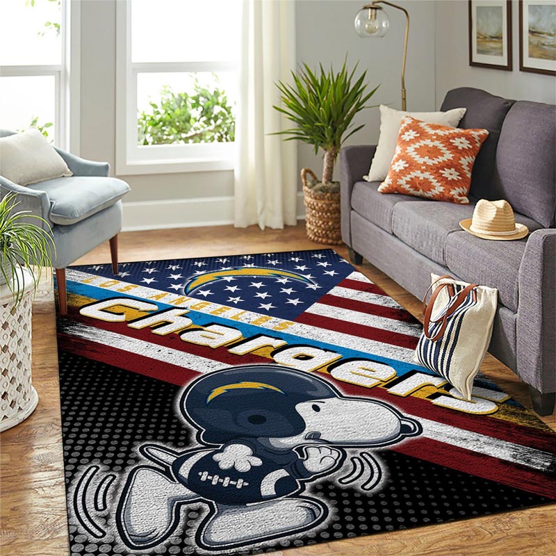 Los Angeles Chargers Area Rug NFL Area Rug Living Room Rug Indoor Rug Rectangle Carpet