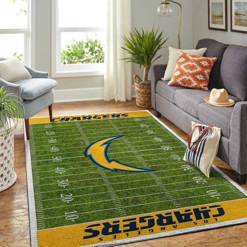Los Angeles Chargers Rug NFL Area Rug Living Room Area Rug Indoor Rugs Rectangle Carpet