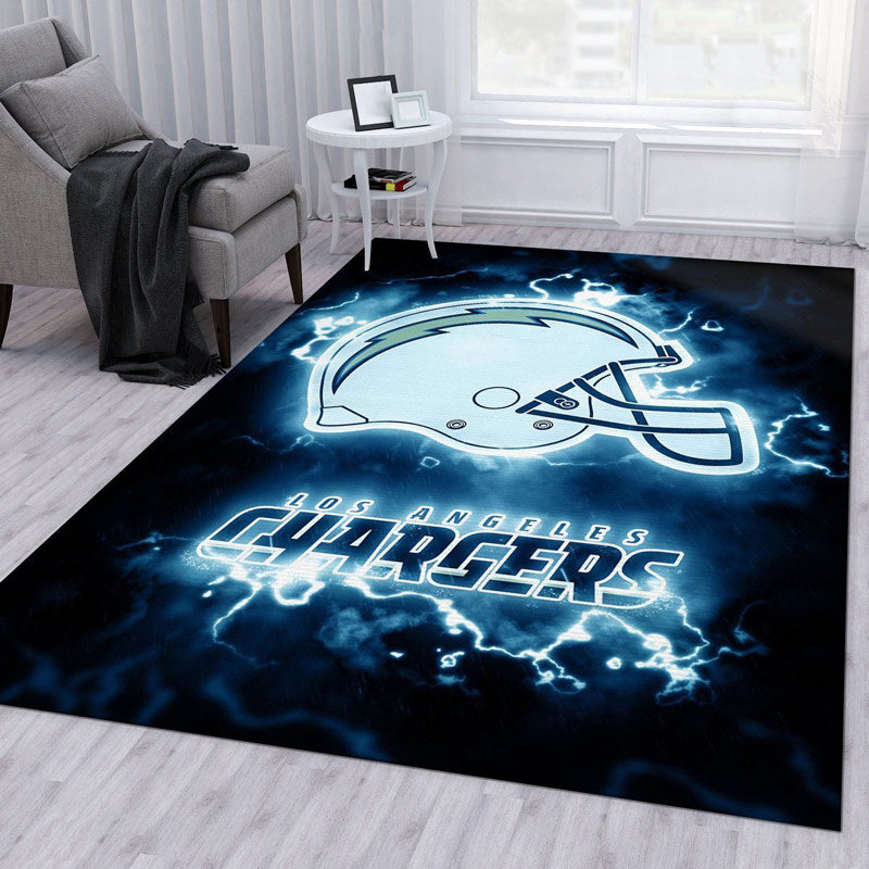 Los Angeles Chargers Area Rug NFL Area Rug Bathroom Rug Indoor Indoor Rugs Rectangle Carpet
