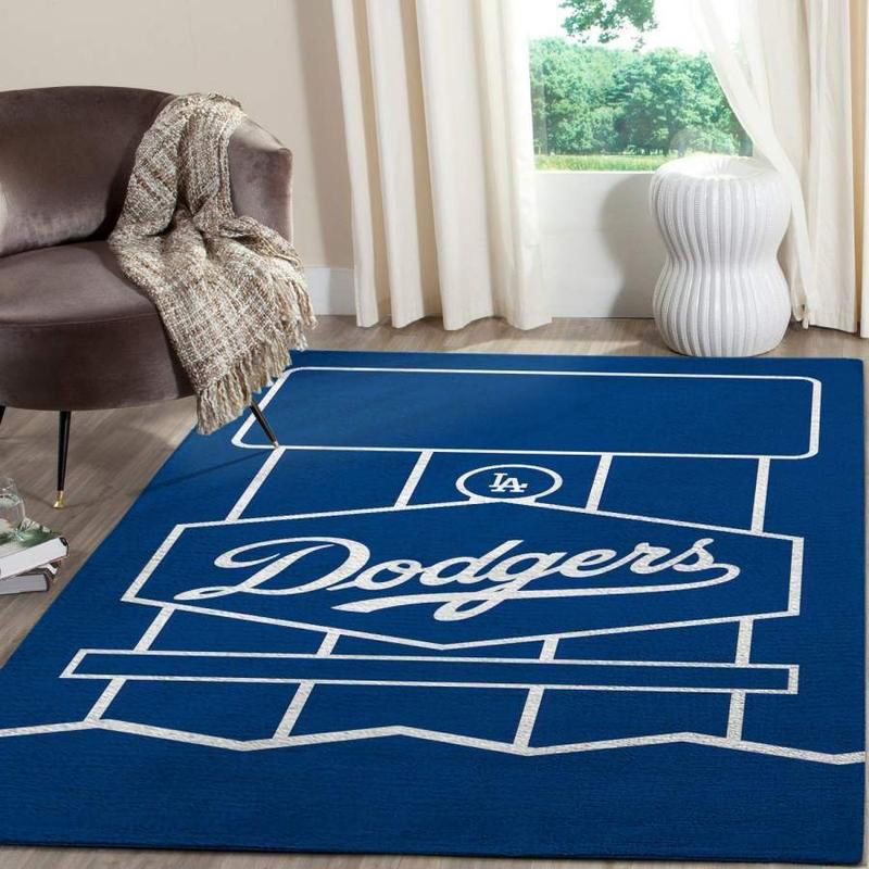 Los Angeles Dodgers Area Rug MLB Area Rug Bathroom Rug Indoor Indoor Rug Rectangle Carpet