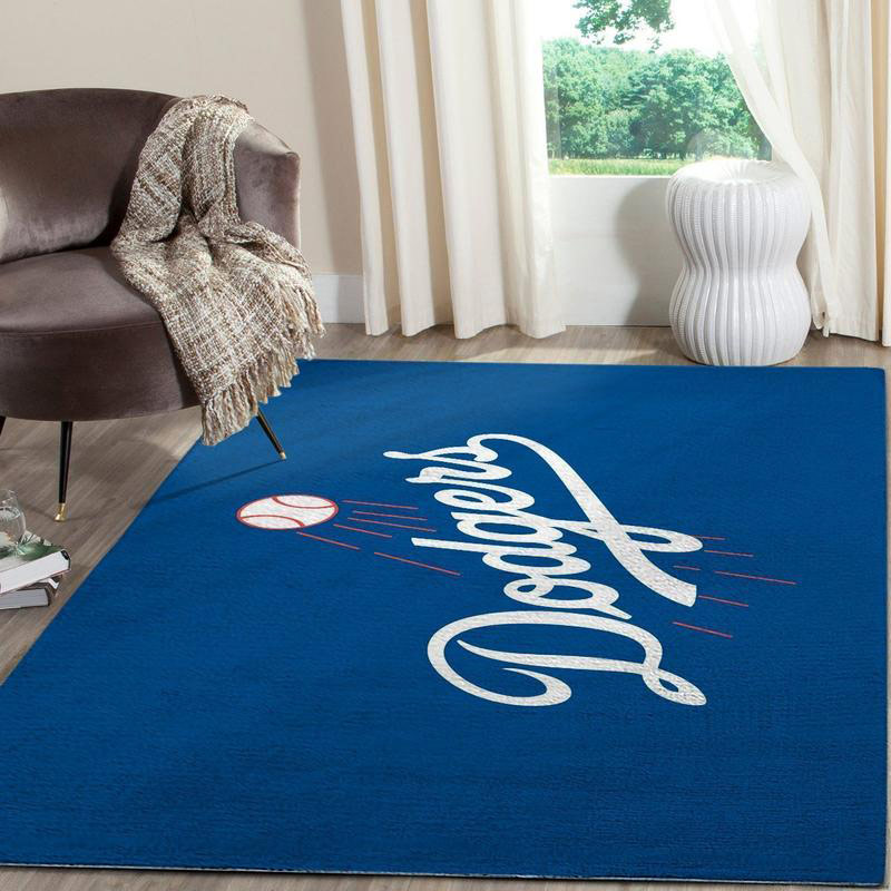 Los Angeles Dodgers Rug MLB Area Rug Living Room Rug Indoor Indoor Rugs Rectangle Carpet