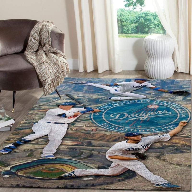 Los Angeles Dodgers Area Rug MLB Area Rug Bedroom Rug Indoor Rug Rectangle Carpet