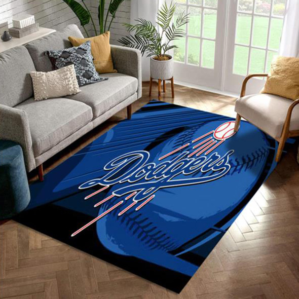 Los Angeles Dodgers Area Rug MLB Area Rug Living Room Area Rug Indoor Rugs Rectangle Carpet