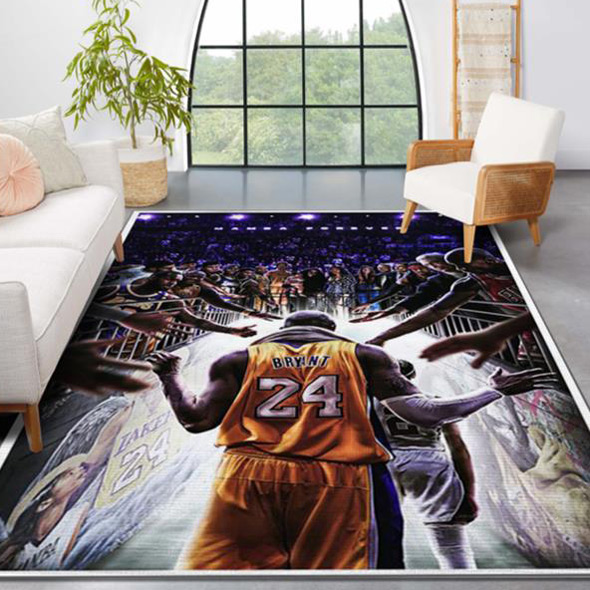 Los Angeles Lakers Area Rug NBA Area Rug Dining Room Rugs Indoor Indoor Rug Rectangle Carpet