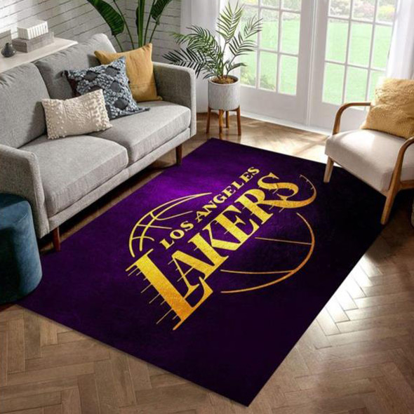 Los Angeles Lakers Rug NBA Area Rug Bedroom Area Rug Indoor Rugs Rectangle Carpet