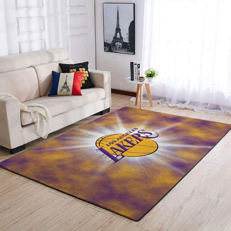 Los Angeles Lakers Rug NBA Area Rug Dining Room Rugs Indoor Rugs Rectangle Carpet