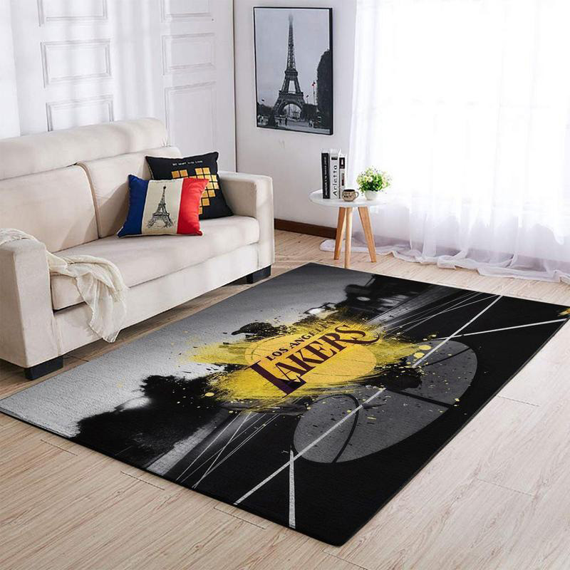 Los Angeles Lakers Area Rug NBA Area Rug Living Room Area Rug Indoor Rugs Rectangle Carpet