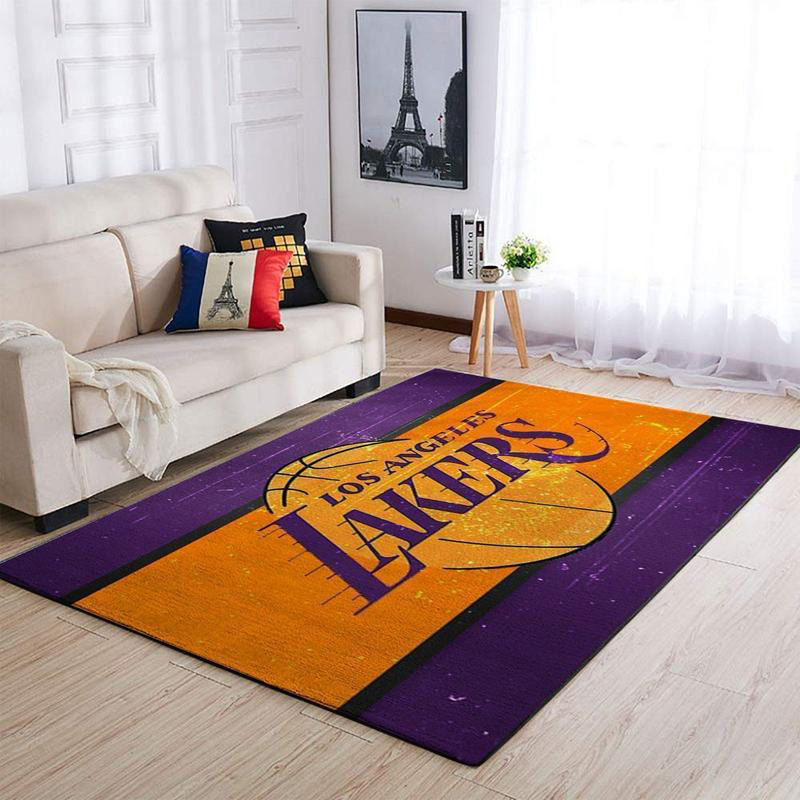 Los Angeles Lakers Area Rug NBA Area Rug Living Room Area Rug Indoor Indoor Rugs Rectangle Carpet