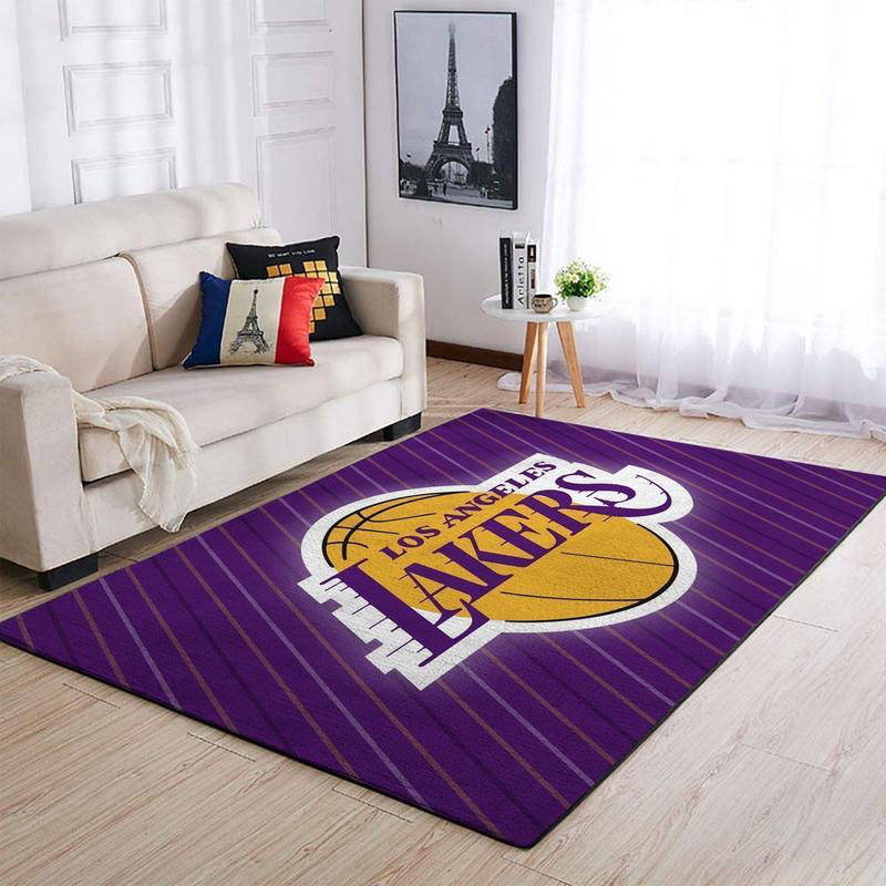 Los Angeles Lakers Area Rug NBA Area Rug Bathroom Rugs Indoor Rug Rectangle Carpet