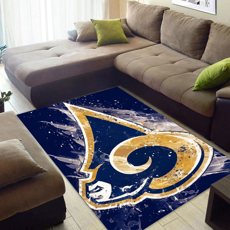 Los Angeles Rams Area Rug NFL Area Rug Dining Room Rug Indoor Rug Rectangle Carpet