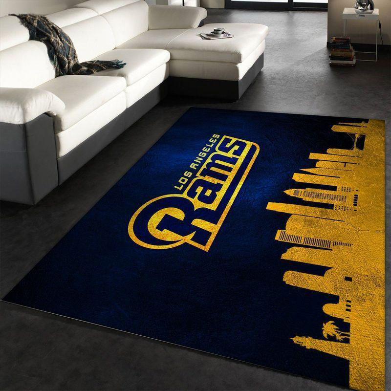 Los Angeles Rams Rug NFL Area Rug Bedroom Area Rug Indoor Rug Rectangle Carpet