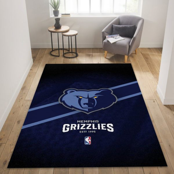 Memphis Grizzlies Area Rug NBA Area Rug Bathroom Rug Indoor Indoor Rug Rectangle Carpet