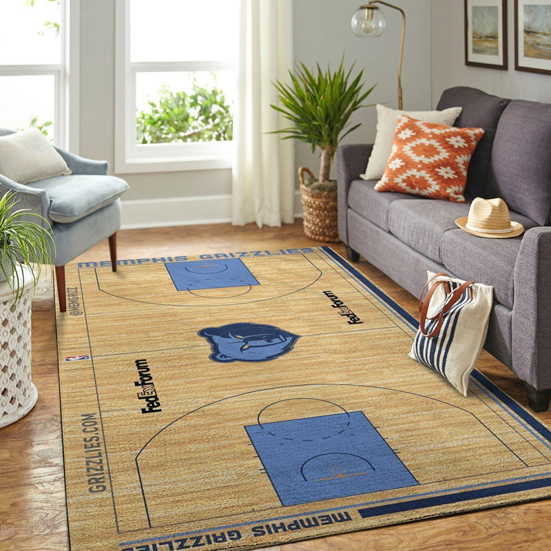 Memphis Grizzlies Area Rug NBA Area Rug Bathroom Rugs Indoor Indoor Rug Rectangle Carpet