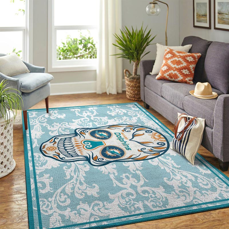Miami Dolphins Rug NFL Area Rug Dining Room Rug Indoor Indoor Rugs Rectangle Carpet