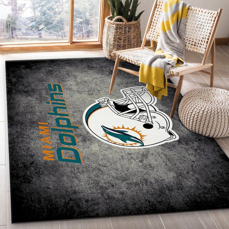 Miami Dolphins Rug NFL Area Rug Living Room Rug Indoor Indoor Rug Rectangle Carpet