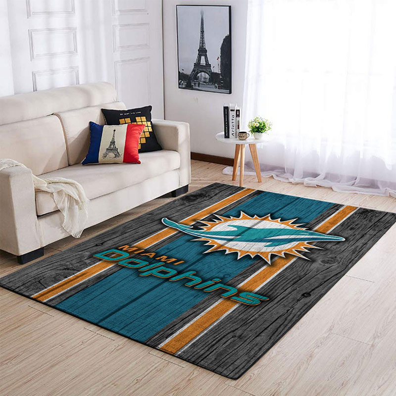 Miami Dolphins Area Rug NFL Area Rug Bathroom Rug Indoor Indoor Rug Rectangle Carpet