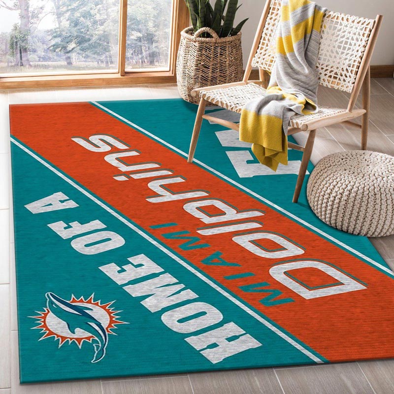 Miami Dolphins Rug NFL Area Rug Dining Room Rugs Indoor Indoor Rugs Rectangle Carpet