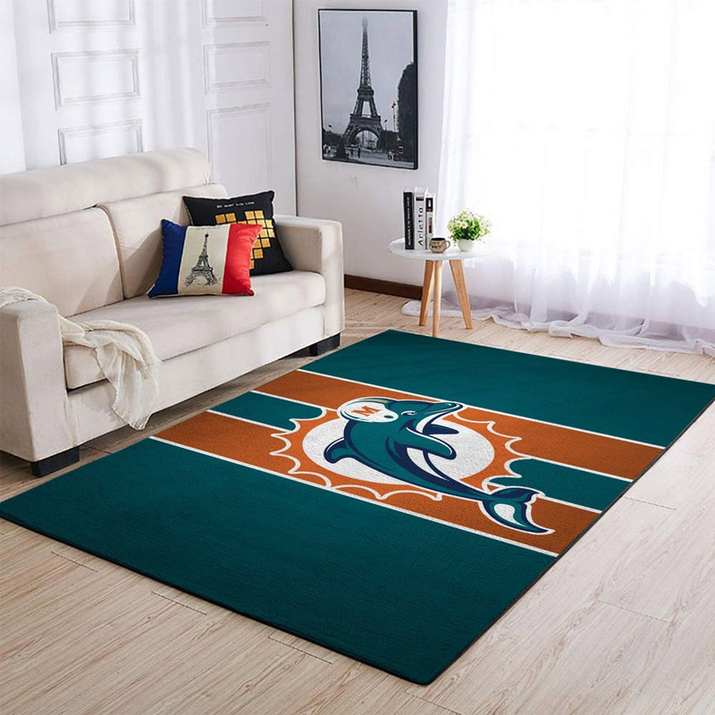 Miami Dolphins Rug NFL Area Rug Kitchen Rug Indoor Indoor Rug Rectangle Carpet
