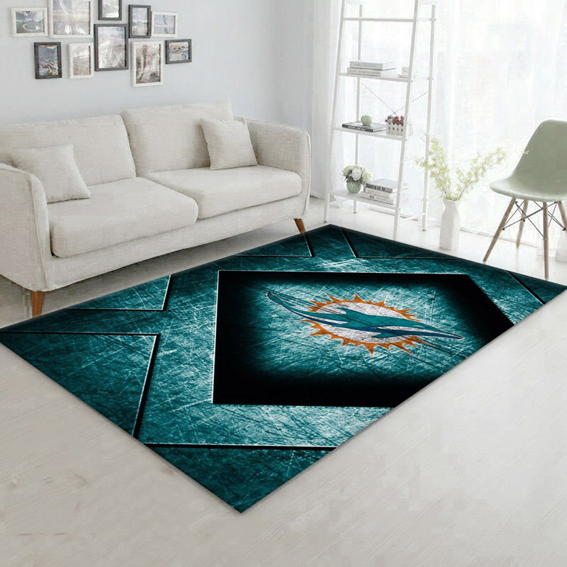 Miami Dolphins Rug NFL Area Rug Bedroom Rug Indoor Indoor Rugs Rectangle Carpet